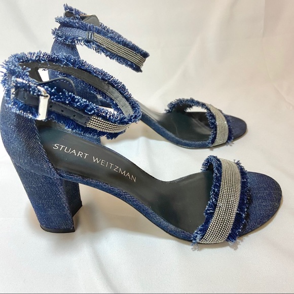Stuart Weitzman Denim Chaingang Sandals - Picture 8 of 15